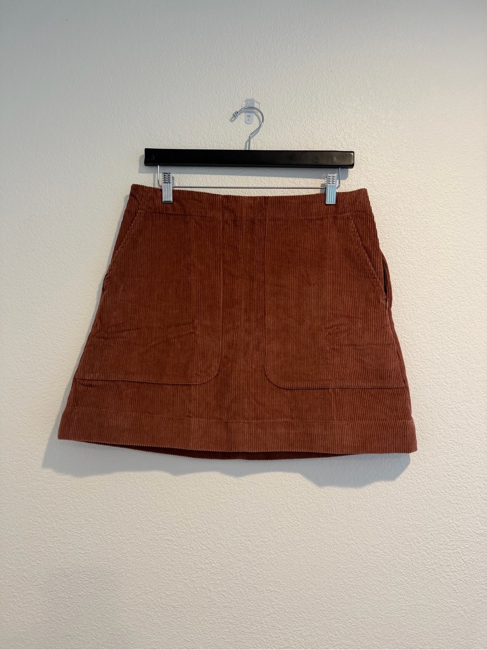 Old Navy Brown Corduroy Mini Skirt Patch Pockets Size M